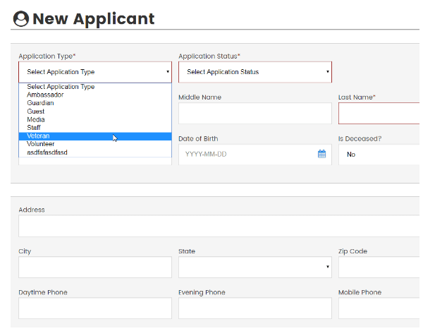 New Applicant Web Form